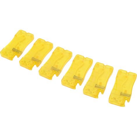 Enfile-aiguilles automatiques jaunes (lot de 6) avec entonnoir intégré, pour la couture et les loisirs créatifs, destinés aux personnes âgées et aux particuliers. (1/5)