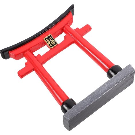 Ornement Miniature Torii pour Aquarium, Sculpture Japonaise en Résine Rouge (1/5)