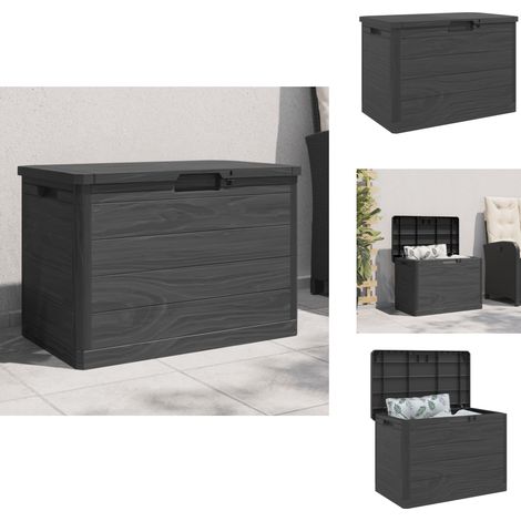 The Living Store Boîte à coussins d'extérieur anthracite 77,5x44,5x53 cm PP - Rangement extérieur (1/5)