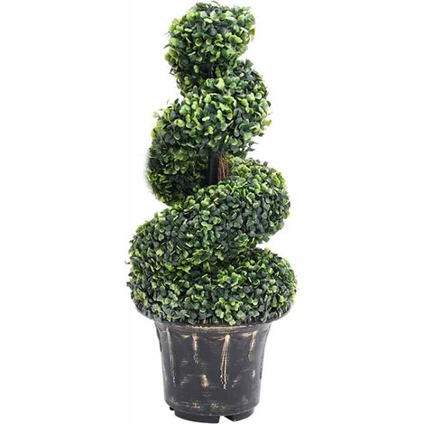 vidaXL Planta espiral de Boj artificial con macetero verde 89 cm (1/5)