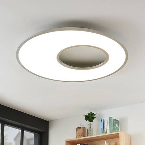 [GEBRAUCHT] B-Ware Lucande Deckenleuchte Deckenlampe Led Rund Dimmbar Fernbedienung Weiß Silber Cct