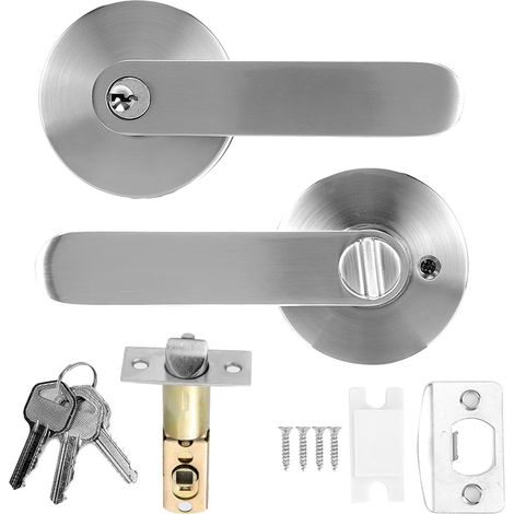 Serrure de porte à poignée moderne, levier d'entrée universel pour chambre à coucher et salle de bain (1/5)
