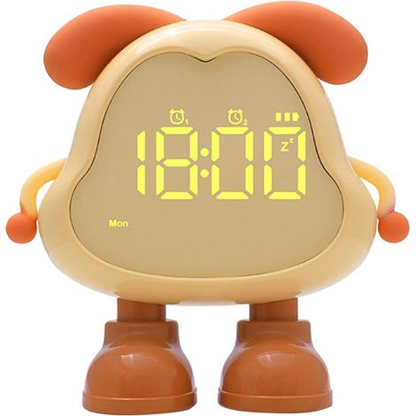 Horloge-réveil en forme de chien - Horloge pour chambre d'enfants, horloge de bureau numérique avec veilleuse, entraîneur de sommeil multifonctionnel, décoration intérieure pour salon