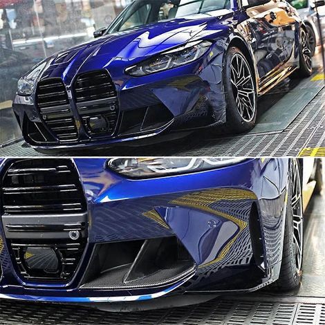 Grille d'entrée d'air de pare-chocs avant pour BMW M3 G80 G82 G83 (noire) (1/5)