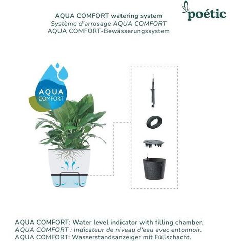 Poétic – Pot rond CASA SLEEVE – Anthracite (Slate), Ø 26,2 cm, plastique et non-tissé, avec système d'arrosage Aqua Comfort (1/5)