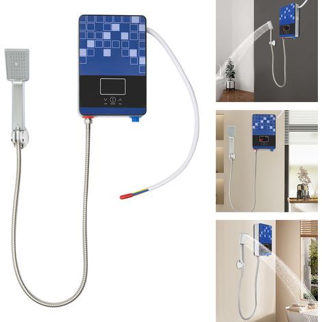 Scaldabagno istantaneo elettrico acqua calda 6500W con kit doccia bagno 30-55 ℃ 220V (1/5)