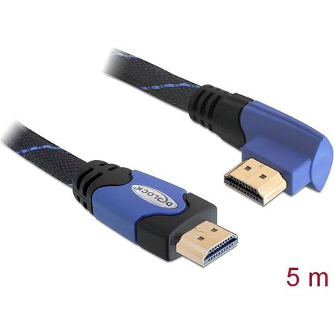 Delock cable high speed hdmi with ethernet angled a-a / male-male 5 m