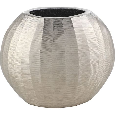 EGLO LIVING Metallvase Abucay, Deko Vase im runden Design, elegante Dekovase für Wohnzimmer, kleine Blumenvase aus Metall in Nickel, Tischdeko 13 cm (1/5)