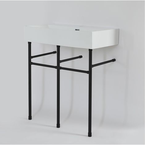 Hudson Reed Sandford - Lavabo sur Pieds avec 1 Trou - 75cm x 42cm - Noir