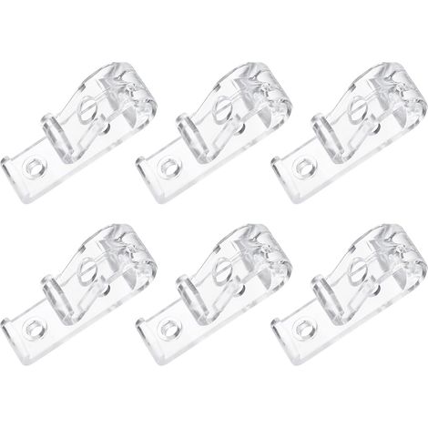 Attache-Chaîne Store - Lot de 6 - Plastique Transparent - Fixation Cordon Tendeur - Pour Stores Enrouleurs et Rideaux - 50x15mm (1/5)