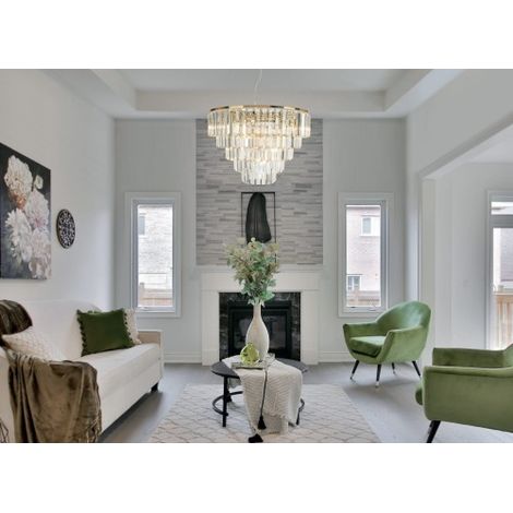 Lampadario glamour oro cristallo Ø60 15xG9 Maxlight