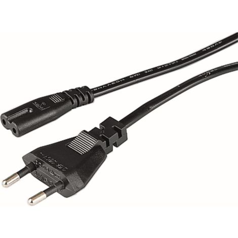 Hama Cavo di collegamento alla rete elettrica spina 10A,2 poli,1,5 metri, nero (1/2)