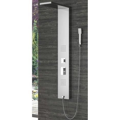 Colonne de douche hydromassante ERATO en acier inoxydable 133 cm (1/5)