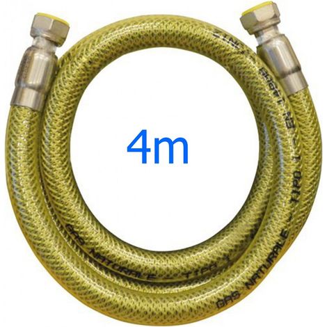 TUBO FLESSIBILE GAS GIALLO A NORMA CUCINA PIANO COTTURA lungh 400mm