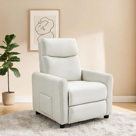 Fauteuil relax coloris cream blanc en polyester 86 x 73 x 100 cm (1/5)