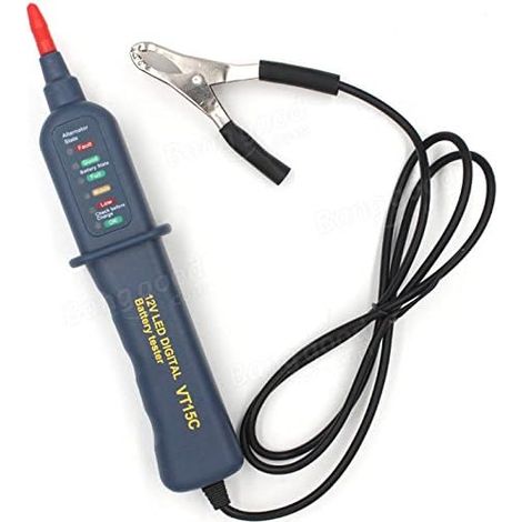 Car Battery Tester - 12 Volt - With LED Indicator and Alligator Clip (1/2)