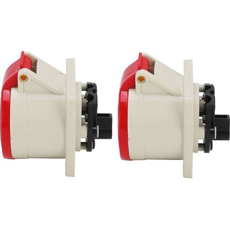 Lot de 2 prises industrielles 3P+T à 4 broches étanches pour chantiers, parkings et remorques (380-415 V, 32 A).