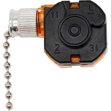 Interrupteur de vitesse pour ventilateur de plafond avec cordon à trois positions, interrupteur à fermeture éclair pour l'éclairage du ventilateur, argent (1/5)