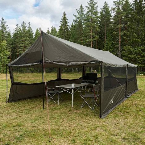 vidaXL Family Tent Brown grey 600 x 402 x 268 cm Polyester and Steel (1/5)