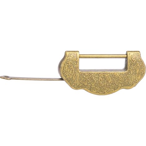 Serrure antique en alliage de zinc, style rétro dynastie Ming/Qing, pour porte ou meuble, avec pompon, bronze. (1/5)
