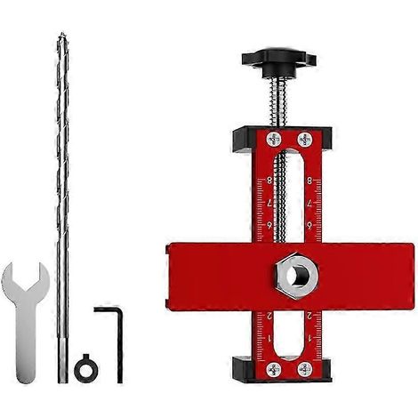 Clip de fixation pour porte d'armoire en alliage d'aluminium, outil de menuiserie 2 en 1 avec ressort de rappel réglable pour porte d'armoire (1/5)