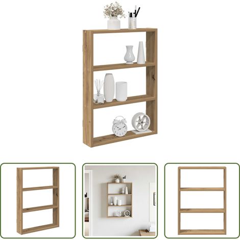 Holzwerkstoff - Wandregal Artisan-Eiche 43x9x60 cm Holzwerkstoff (1/5)