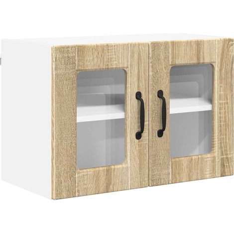 Maison Exclusive - Mobile in vetro da parete PORTO Rovere Sonoma 60 x 31 x 40 cm (1/5)