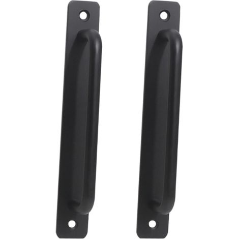 Deux poignées de porte en alliage d'aluminium noir, poignées de porte coulissantes robustes, adaptées aux portes intérieures (1/5)