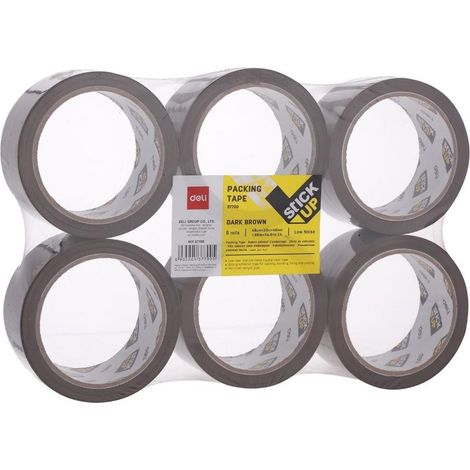 Cinta de embalaje 48 mm x 50 m marrón (6 unidades) deli