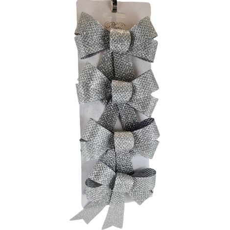 Piccoli fiocchi d'argento, 4 pezzi, 10×13 cm, decorazione regalo (1/5)