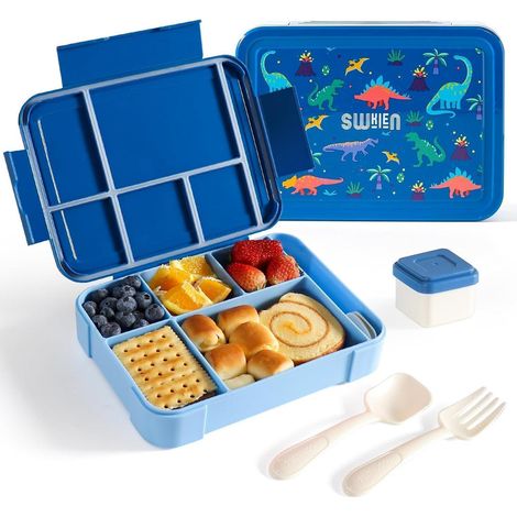 Brotdose Kinder Lunchbox Auslaufsicher 1300ml Fächern Bento Box Kindergarten (1/5)