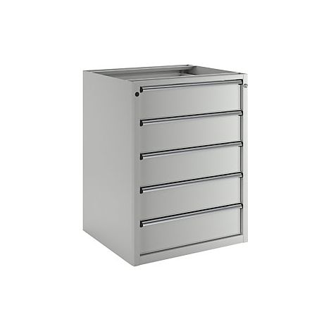 Cajonera sin placa  anchura 760 mm  5 cajones  frente gris