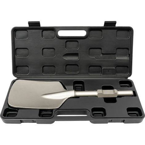 Burin à bord plat en acier chromé pour marteau 65/95 30 mm x 440 mm x 135 mm (1/5)