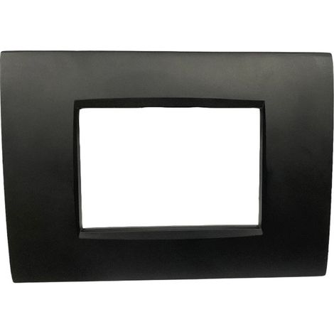 Placchetta per interruttore in metallo a 3 posti nero cassetta 503 compatibile con living air supporto cover (1/2)