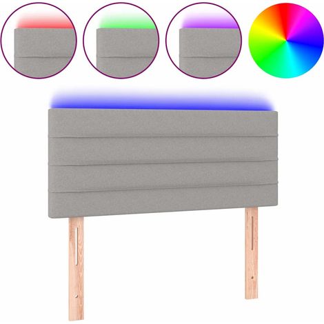 Maison Exclusive - Cabecero con luces LED de tela gris claro 80x5 (1/5)