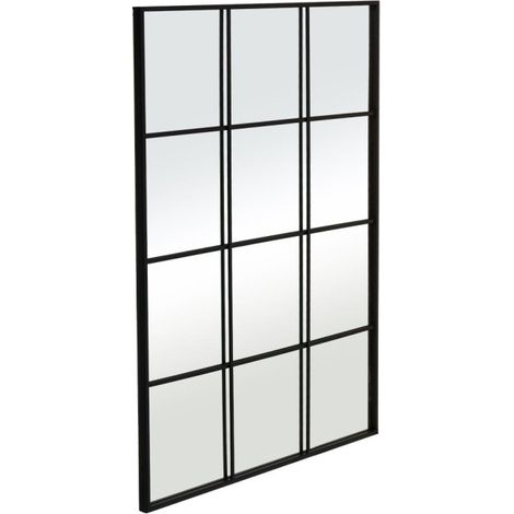 Miroir Fenêtre Métal Noir - 90x120cm