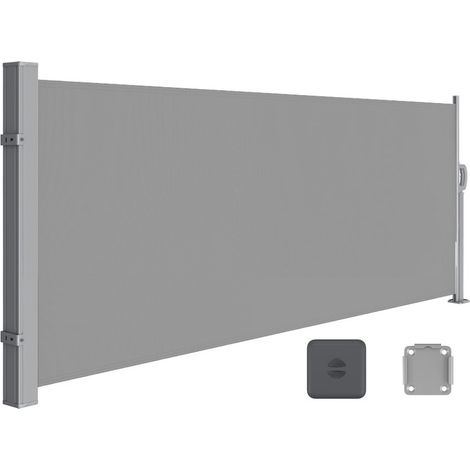 Songmics – Store latéral rétractable 140 x 300 cm – Caisson en acier antirouille – Protection solaire opaque – Brise-vue pour balcon et terrasse