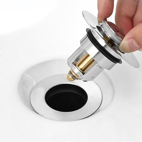 Bouchon de lavabo, bouchon de vidange pop-up pour lavabo, bouchon en acier inoxydable pour trous de vidange de 25-38 mm, bouchon de lavabo anti-obstruction avec grille de vidange, bouchon (1/4)