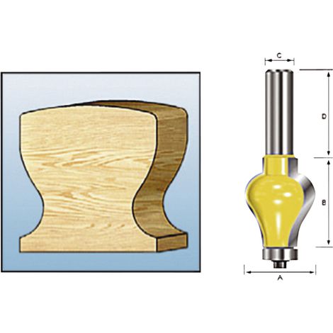 Makita D-11829 Fresa per corrimano con gambo 12 mm