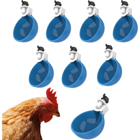 Bebederos tipo copa profesionales para gallinas (paquete de 8), bebedero de gran capacidad, bebedero para aves de corral (1/5)