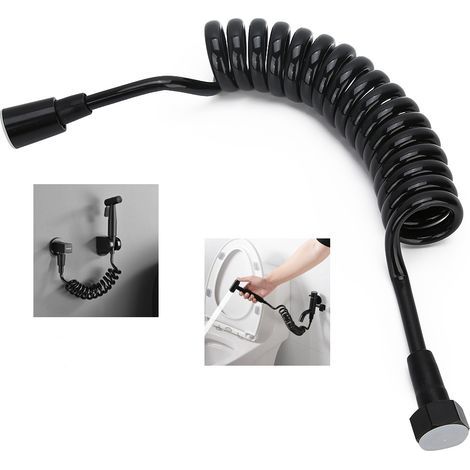 Flexible de Douche, 2 m Tuyau de Douche Flexible Télescopique, avec Bouchon en Cuivre, Flexible Rétractable pour Douchette, WC et Bidet (1/5)