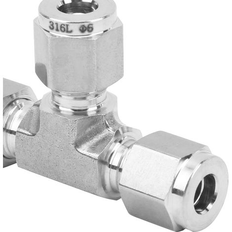 Raccord en T à compression forgé en acier inoxydable 316 SS-600-3Ф6 (1/5)