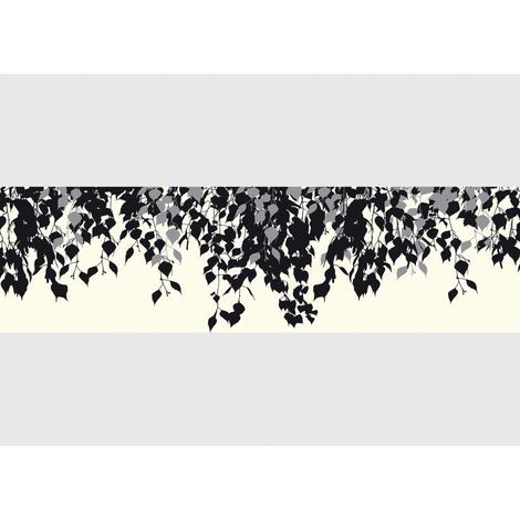 Frise auto-collante branche de bouleau noir et blanc (1/5)