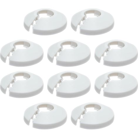 Colliers de Tuyau de Radiateur Couvercle,Radiateur Cache Tuyau,Colliers de Pipe Couvercles,Pipe Plastique Décoration Cache,Tuyaux Plomberie pour Tuyau de Chauffage D'eau 16 mm,10 Pièces,Blanc (1/5)