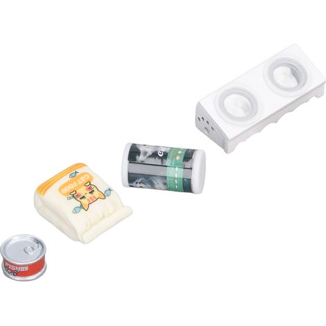 Gamelle miniature pour chat, réaliste et sans substances toxiques, échelle 1/12, pour maison de poupée, jardin ou cuisine. (1/5)