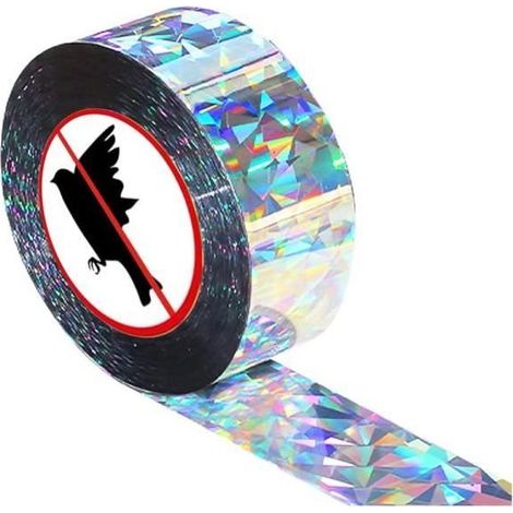 Bande Repulsive - Anti Oiseaux - Ruban Holographique - 50m - Non Toxique - Résistant aux Intempéries (1/4)