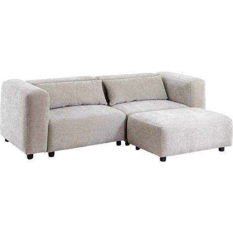 Canapé d'angle beige en tissu Caroline (1/5)