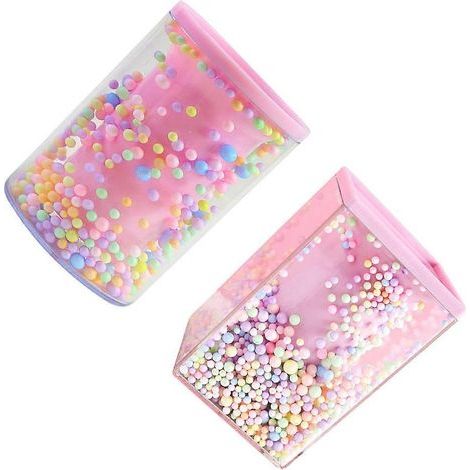 Boîte de rangement porte-stylos à bille en mousse (lot de 2. acrylique rose) (1/5)