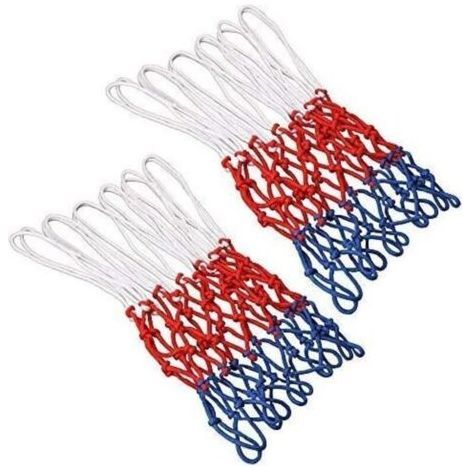 Filet de basket professionnel 2 pièces, filet de remplacement de basket-ball, filet pour panier de basket, panier de basket, 3 couleurs, filet pour panier de basket extérieur (1/4)