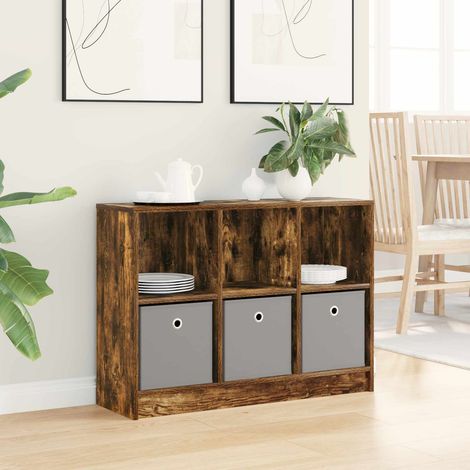 vidaXL Buffet avec tiroir Chêne fumé 88,5 x 27,5 x 63,5 cm (1/5)